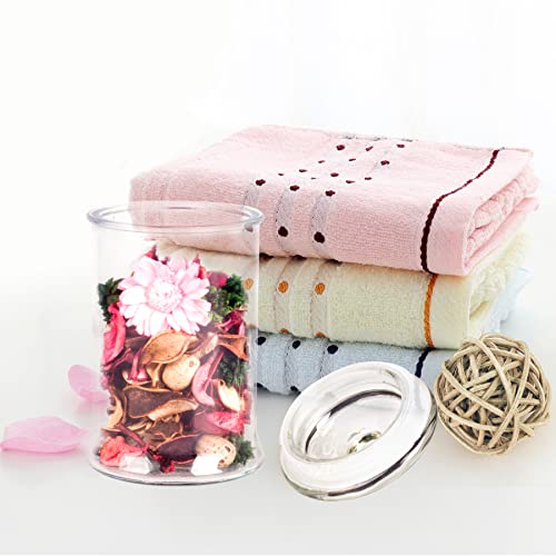 Easeen Mini Glass Apothecary Jars, Bathroom Storage Organizer Canisters For Cotton Swabs, Cotton Balls, Makeup Sponges, Bath Salts, Hair Ties, Makeup - Set Of 3 #TOP7