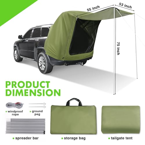 image for WOLFWILL SUV Tailgate Tent with Awning - Waterproof SUV Tents for Camp