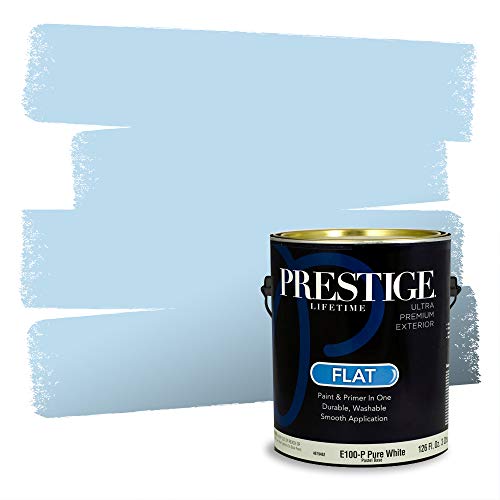 PRESTIGE Paints Exterior Paint and Primer In One, 1-Gallon, Flat, Comparable Match of Valspar* Clear Blue Sky*