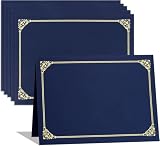 Zertifikatshüllen, Zeugnishalter, Urkundenhüllen Mit Goldfolien-Rand, 24x31cm 25 Stück, Für Briefgröße, Zertifikatspapier, Auszeichnung, Abschlussfeier, Dokumente (Marineblau)