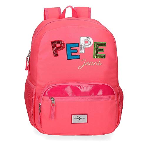 Pepe Jeans Kim Mochila Adaptable Rosa 32x43x15 cms Poliéster 20,64 L