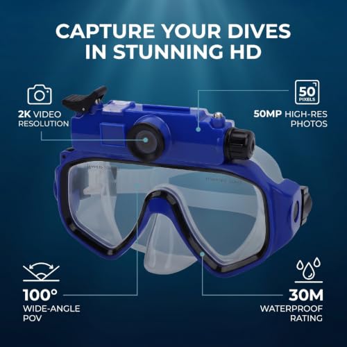 Gafas de buceo con cámara 2K para hacer snorkel y grabar arrecifes a 30m 3