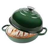 yaoyaoplay Dutch Oven for Bread Baking, Bread Oven, Enameled Cast Iron Dutch Oven, Bread Pot with Dome Lid, Oven Safe up to 500°F, 6 Quart, Green