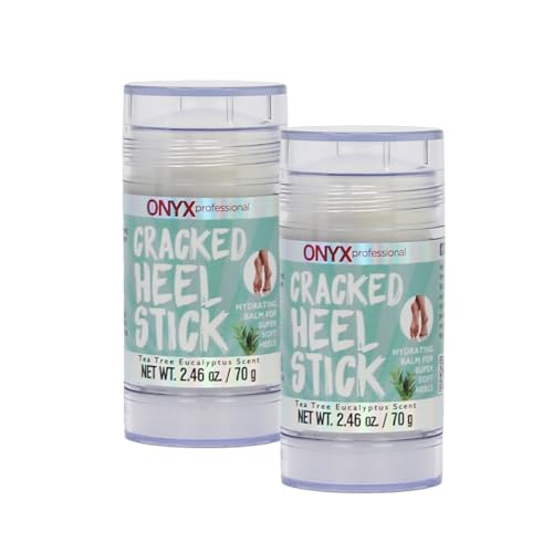 Onyx Professional Cracked Heel Repair Balm Stick, Tea Tree Eucalyptus Scent, 2 Pack - Dry Heels Dry Cracked Feet Treatment, Moisturizing Heel Balm Rolls On, No Mess Like Foot Cream or Foot Lotion
