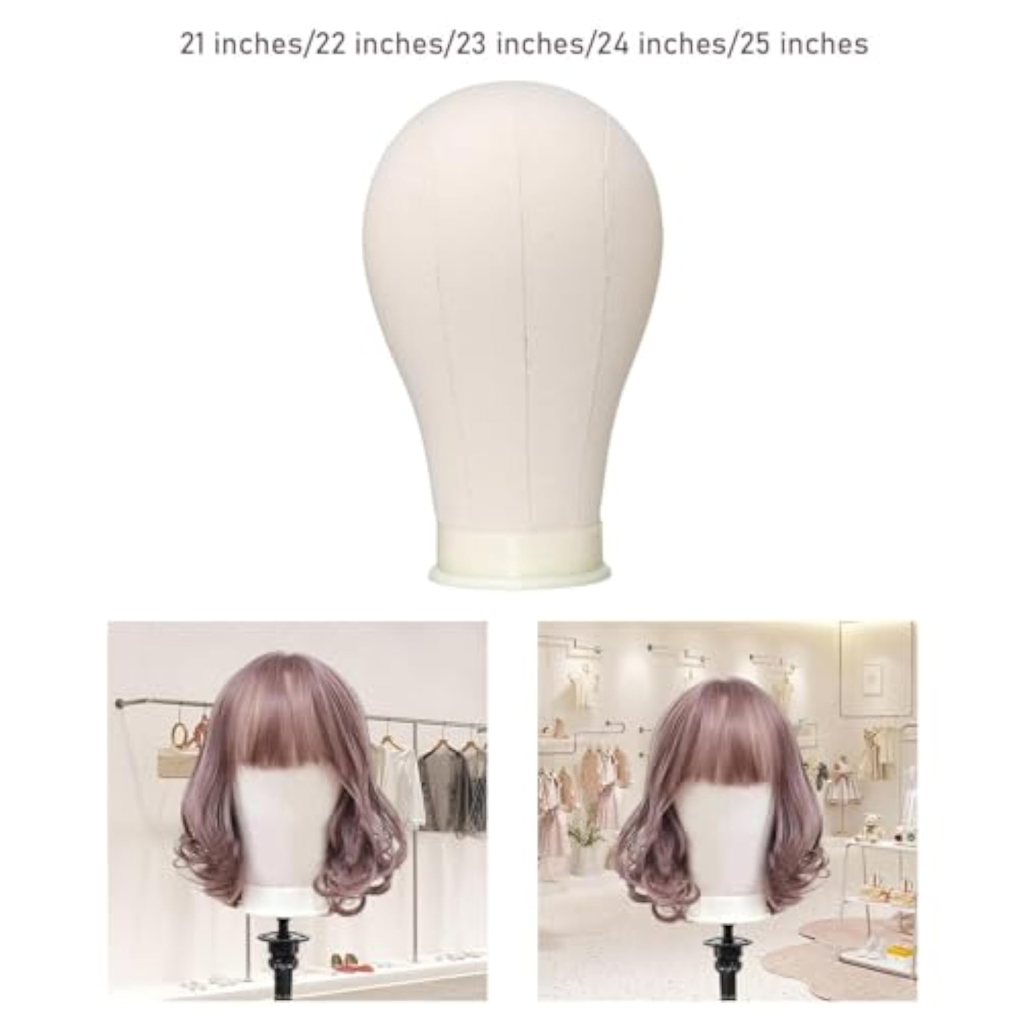 Canvas Mannequin Head Wig Holder for Displaying Accessories