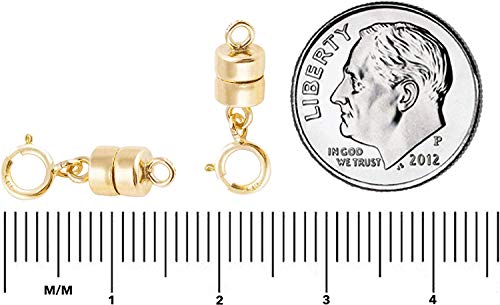 Sparik Enjoy 14K Gold 925 Sterling Silver Magnetic Necklace Clasps And Closures,Mini Bracelets Clasp Converter Gold And Silver Chain Extender For Jewelry Making Supplies (14K Gold+925 Sliver) #TOP2