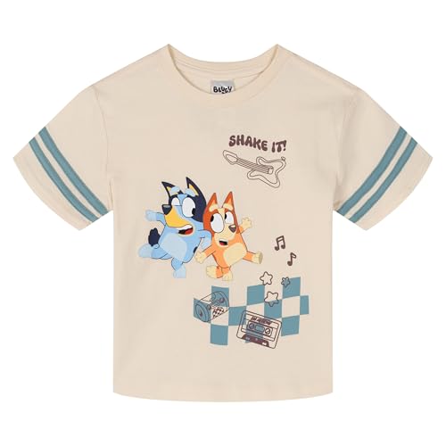 Image of Bluey Drop Shoulder T-Shirt and Shorts Outfit Set Toddler to Big Kid Sizes (2T - 10-12)