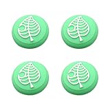 Switch Thumb Grip Caps Joystick Cap for Switch & Lite Animal Crossing Tree Leaf Design (4 PCS Green)