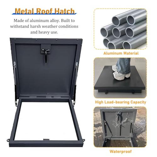 Escotilla de techo impermeable y tragaluz rectangular para mantenimiento seguro de áticos 4