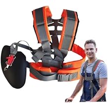 Trimmer Shoulder Strap, Adjustable String Trimmer Harness with Comfort Padded Belt, Double Shoulder Strap for Lawn Mower Garden Brushcutters, Weed Eaters