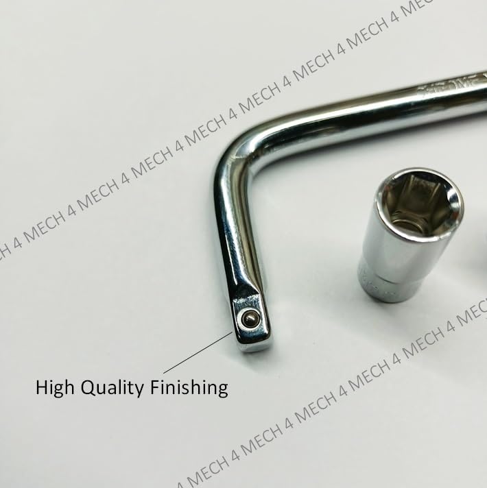 Image of L Handle with 8mm 9mm 10mm 11mm and 12mm Hex Socket, 1 /4 inch Drive L-Handle with 8, 9, 10, 11 12mm Sockets, Anti-rust Properties