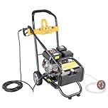HeinaTond 7.5HP Petrol Pressure Washer 2600PSI 3400RPM High Power Jet Washer with 5 Nozzles 8m Hose Gasoline Pressure Washer for Car Patio Driveway Garden Durable