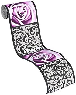 A.S. Création Self-Adhesive Border Stick Ups Wallpaper with Roses 5.00 m x 13 cm Black Purple Made in Germany 901910 9019-10
