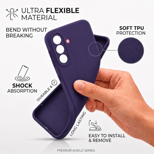 Image of FIRST MART Silicone Back Cover for Samsung Galaxy M47 | Matte Purple Anti-Slip Grip Case, Precise Cutouts, Scratch Resistant, Slim Fit | Pack of 1