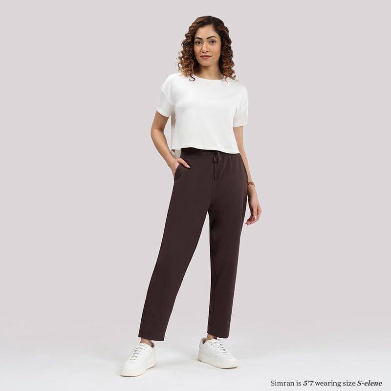 Image of BlissClub Women Mid Rise Tapered Casual Pants