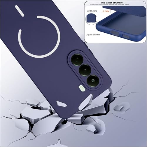 Image of SBMS Silicone Back Cover Case for OnePlus Nord CE6 Lite 5G | Soft Micro-Fibre Lining Inside | Magsafe Print On Back Side Camera Protection Bump | Shockproof Case OnePlus Nord CE 6 Lite (Blue)
