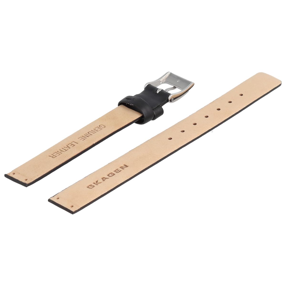 Skagen Uhrenarmband 12mm Leder Schwarz XS - 358XSSLBC