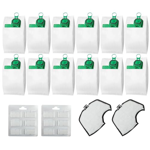 LxsNyvantic Bolsa Aspirador Kobold VK140 VK150 – 10 Bolsas Polvo 5 Capas Con 2 Filtros Motor & 2 Pastillas Ambientadoras, Kit Completo Anti-Alergias, Higiénico & Duradero Para Hogar