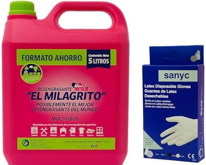 Desengrasante El Milagrito 5 Litros (1) + Guantes de Latex 10 uni...