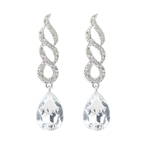 Boucles d'oreilles pendantes spirale haut de gamme avec pendentif en pierre précieuse