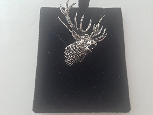 Pendentif cerf rugissant argent 925 massif, l'excellence du fait main
