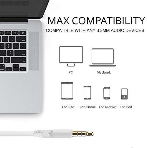 Headphones With Microphone Certified In-Ear Headphone 3.5Mm Noise Isolating Earphones Headset For Laptop Tablet Android Smartphones (White) 1-Pack #TOP7