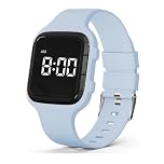 e-vibra Vibrating Alarm Clock, Potty Training Watch, Waterproof Medical Reminder Clock with 15 Daily Alarms (Grey Blue)