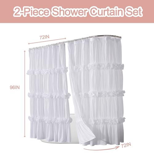 Homechoice Decor Fabric Shower Curtain 2 Pack, 72" W x 96" L x 2 Panels by Homechoice Decor - Used condition - Image 7