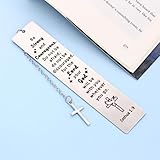 2 Pcs Christian Stainless Steel Cross Bookmarks for Bible, Engraved Inspirational Bible Verse Gifts for Women Men, Baptism Communion Confirmation Easter Gifts, Religious Keepsake, Sunday School - Image 4