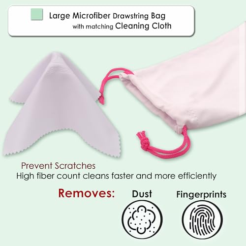 Image of MyEyeglassCase Large Hard Sunglasses Case | fits Large curved Sunglasses, with microfiber bag and cleaning cloth