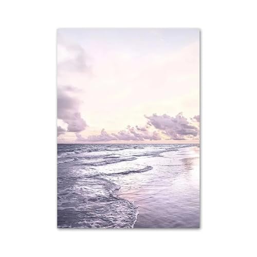 Dahlia cristal et fille plage sur toile pour une ambiance zen