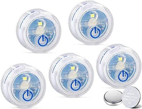 LUXPRO Waterproof Micro LED Puck Lights for Under Cabinet Lighting, 5 Pack