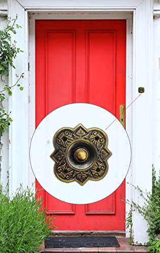 Akatva Door Bell Button – Bell Push Button – Doorbell Chime Wired - Doorbell Button Wired – Door Bell Ringer Button – Doorbell Button Replacement – Wired Doorbell Button - Antique Brass Finish #TOP2