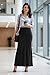 Hybrid & Company Women's Stretch Lightweight Flowy Maxi Skirt – Casual Fold Over Waist, Made in USA KSK3097 M Black