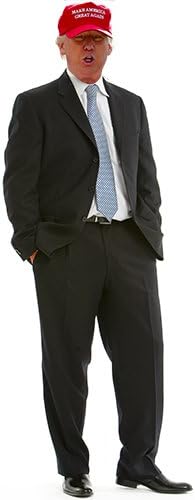 H38009 Donald Trump Red Hat Cardboard Cutout Standup