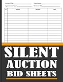 Silent Auction Bid Sheets: Comprehensive Planner for Fundraising Events, Bidding Cards, Charity Auction Tracker