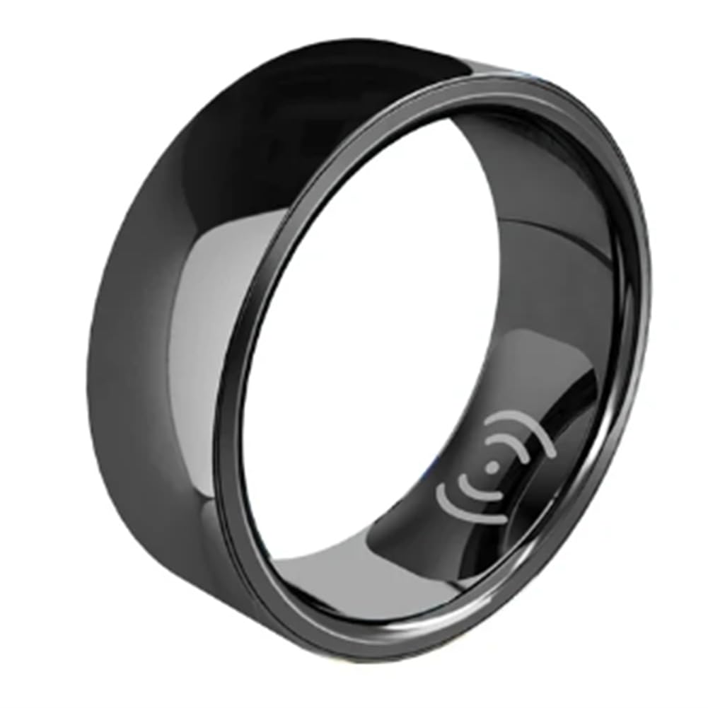 Asinfter Smart Ring Monitor de salud para hombres y mujeres, monitor de presión arterial, frecuencia cardíaca, sueño IP68, impermeable, fácil de usar (negro)