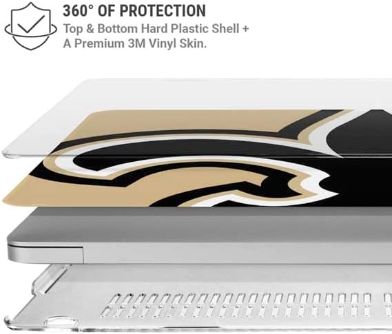 Skinit Laptop Case Plus Skin Compatible with MacBook Air 15in (2023) - Officially Licensed NFL New Orleans Saints Large Logo Design