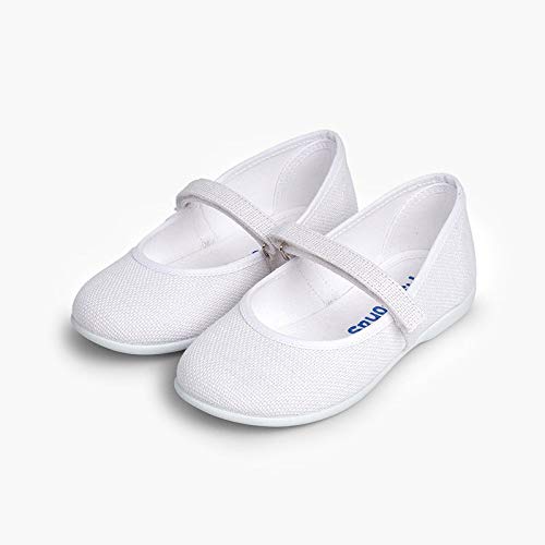 Pisamonas Girls Riptape Linen Mary Janes White Little Kid 13.5 #TOP3