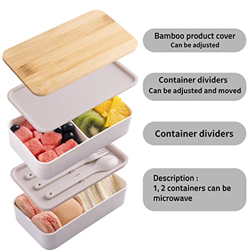 Collect Beauty Bento Box Adult Lunch Box With Lunch Bag, Japanese Stackable Lunch Box Containers For Adult, Bento Lunch Box With Dividers Grey #TOP1
