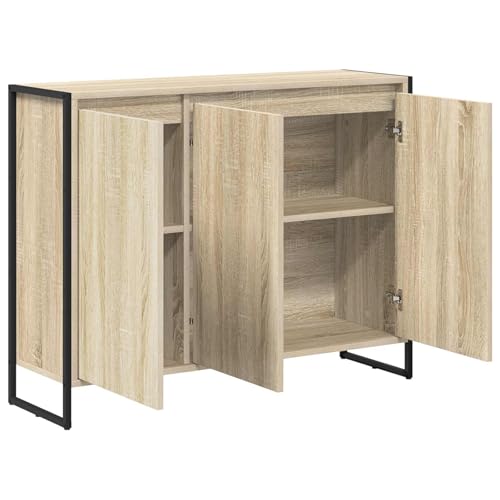 Aparador de madera industrial Sonoma de 96,5 cm con acabados modernos 6