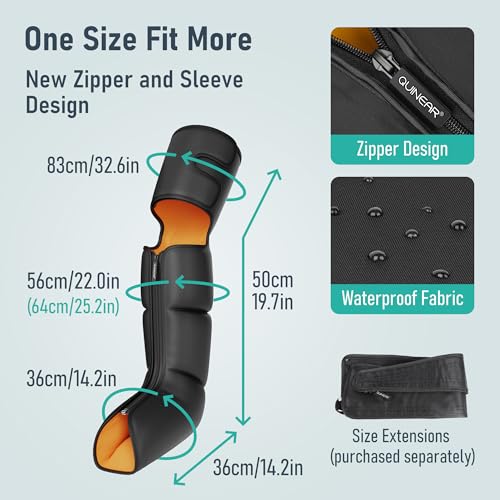 QUINEAR Leg Massager, 3-in-1 Foot Calf & Thigh Massager with Heat and Compression Therapy, Leg Massage Boots Gift for Swollen Legs, Edema, RLS Pain Relief, FSA-HSA Eligible
