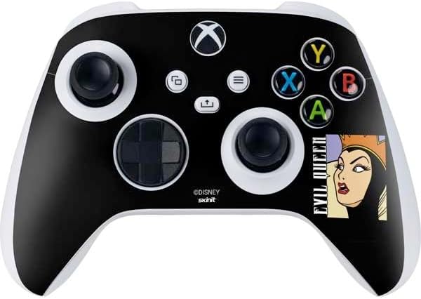 Skinit Decal Gaming Skin Compatible with Xbox Series S Controller - Officially Licensed Disney Villains Maleficent Black and White Design