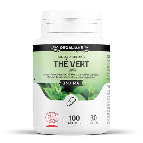 Thé vert Biologique | 750 mg/jour | Camellia sinensis | Certifié Ecocert | 100 Gélules