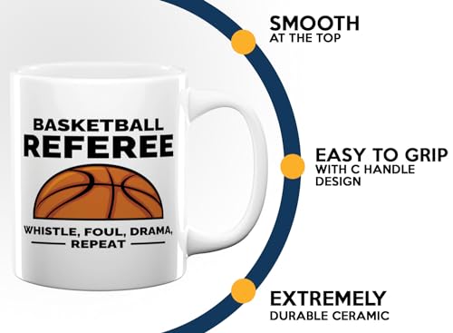 Taza de Cerámica Para Árbitro de Básquetbol 11oz Blanca miniatura 5