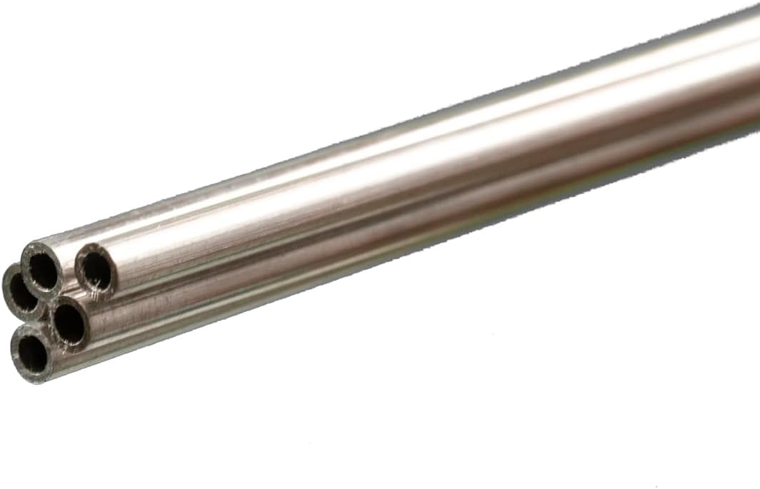 K&S Precision Metals Round Aluminum Tube 1108 – 3/32" OD x 0.014" Wall x 36" Long – DIY Crafts, Model Building, Home Projects, Made in USA, 5 Tubes