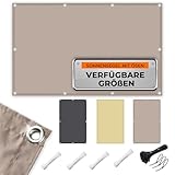 HaiTaoSy Sonnensegel Wasserdicht mit Verstärkten Edelstahl-Ösen Rechteckig 2x4m– UV-Schutz 95%, Wetterfest, Reißfest, Ideal für Terrasse, Garten,Balkon- Taupe