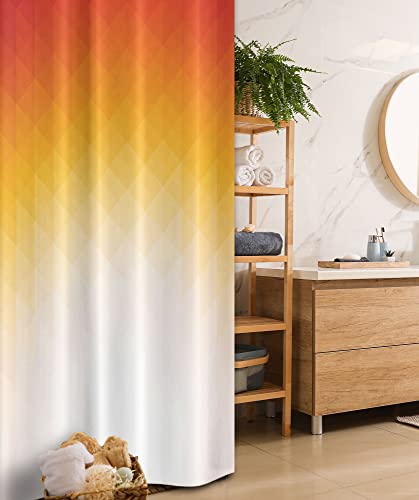 Ambesonne Geometric Shower Curtain, Orange-Yellow, 36" x 72