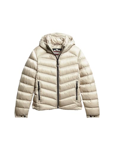 Superdry Hooded Fuji Padded Jacket Veste pour femme, Pelican Beige, 36