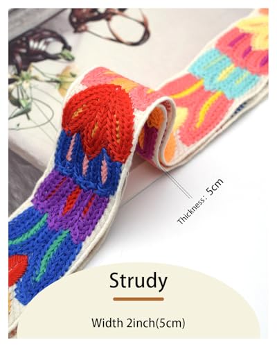 Image of Embroidered Purse Straps Replacement Crossbody Wide Adjustable Bag Straps